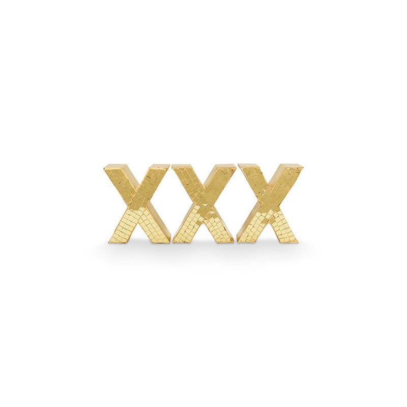 vtwonen - Decoratief figuur 'X' (Set van 3, Mosaic Gold)