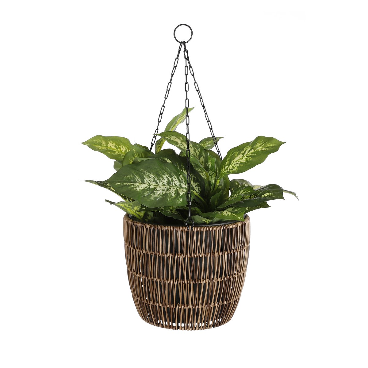 Glimmerdekorationen – Dieffenbachia Kunstpflanze im Blumentopf Stan – H40 x Ø30 cm – Grün