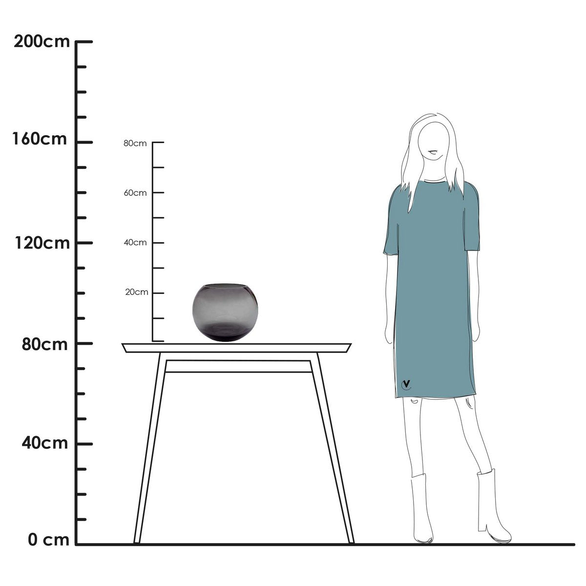 Vase the World - Zambezi grey Ø25 x H20,5 cm