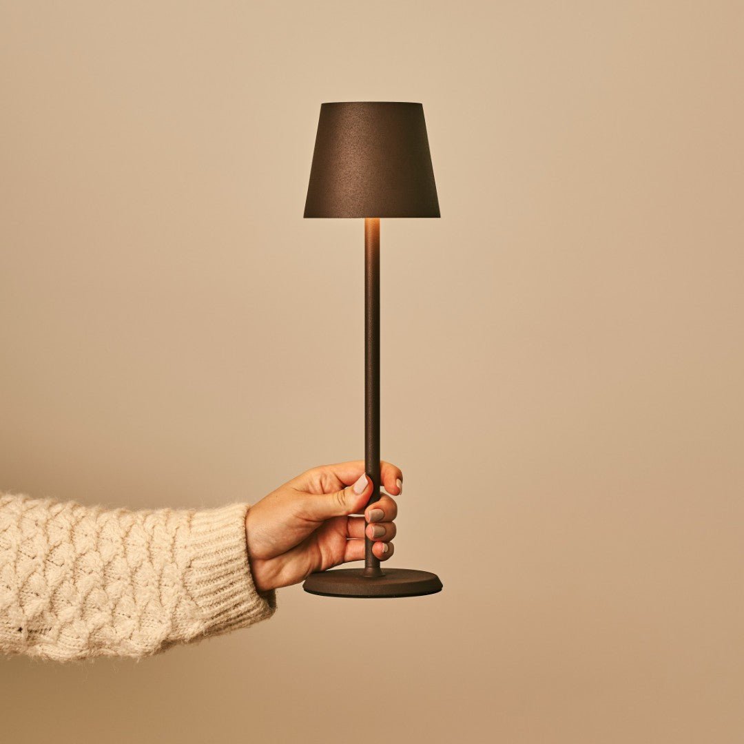 Tavellio-Amsterdam - Jasper Mocha Brown - Draadloze lamp met batterij L metaal, dimable en 3 lichtstadia