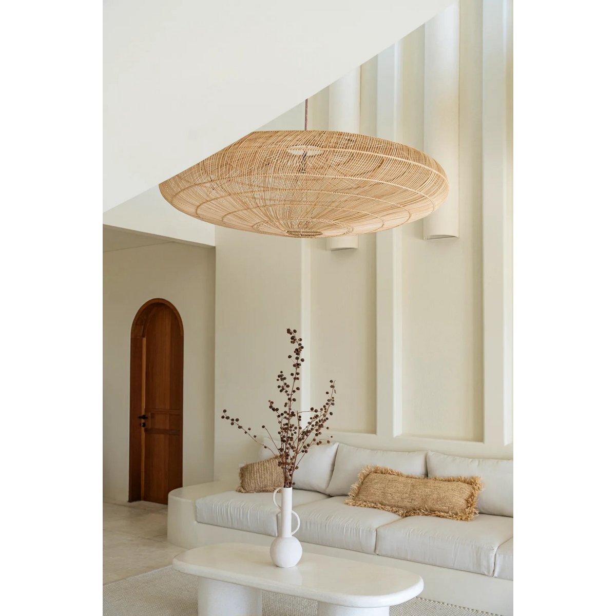 Bazar Bizar - Kussen 'Raffia' (Naturel, 35x100)