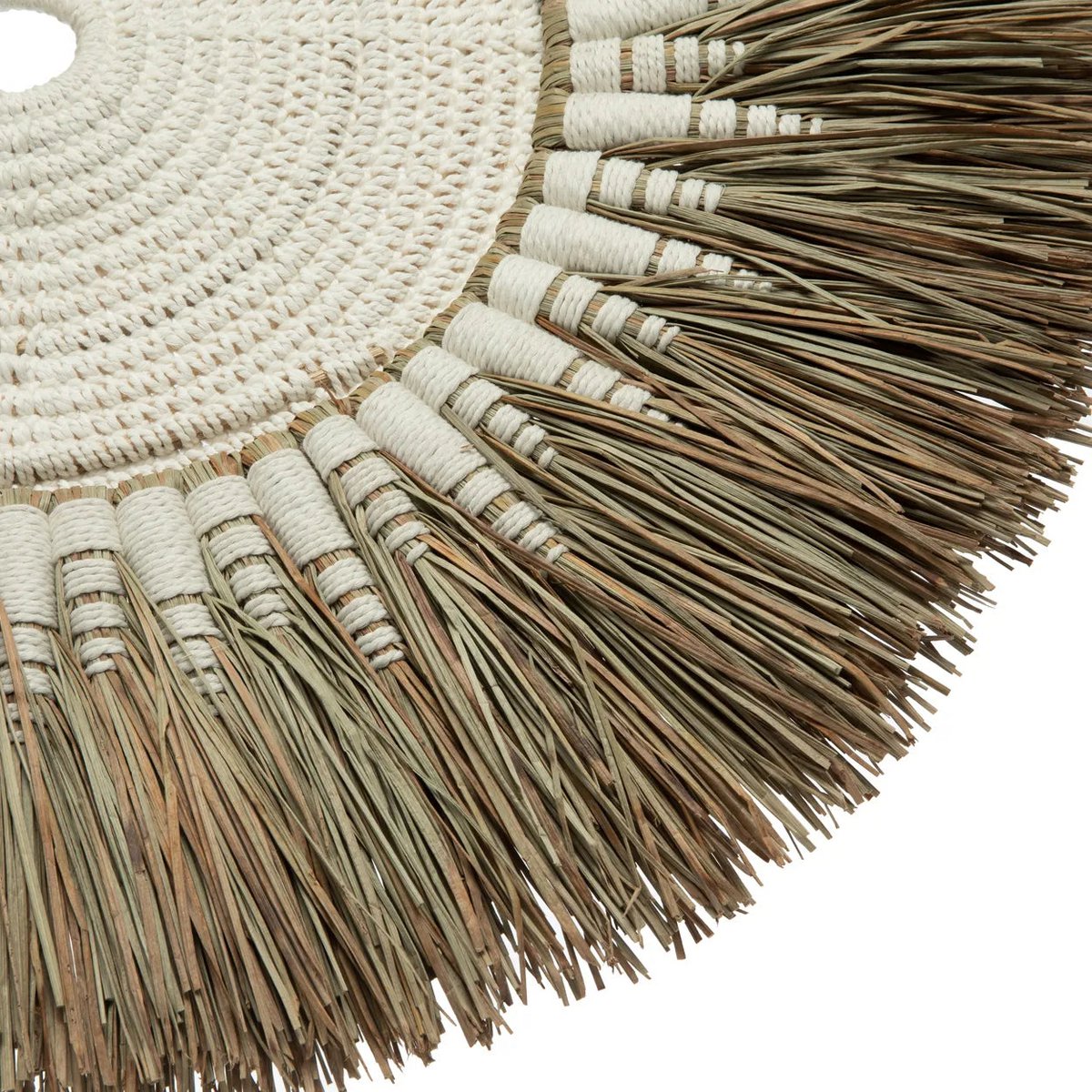 Bazar Bizar - Wanddecoratie 'Raffia Macramé' (Wit Naturel)