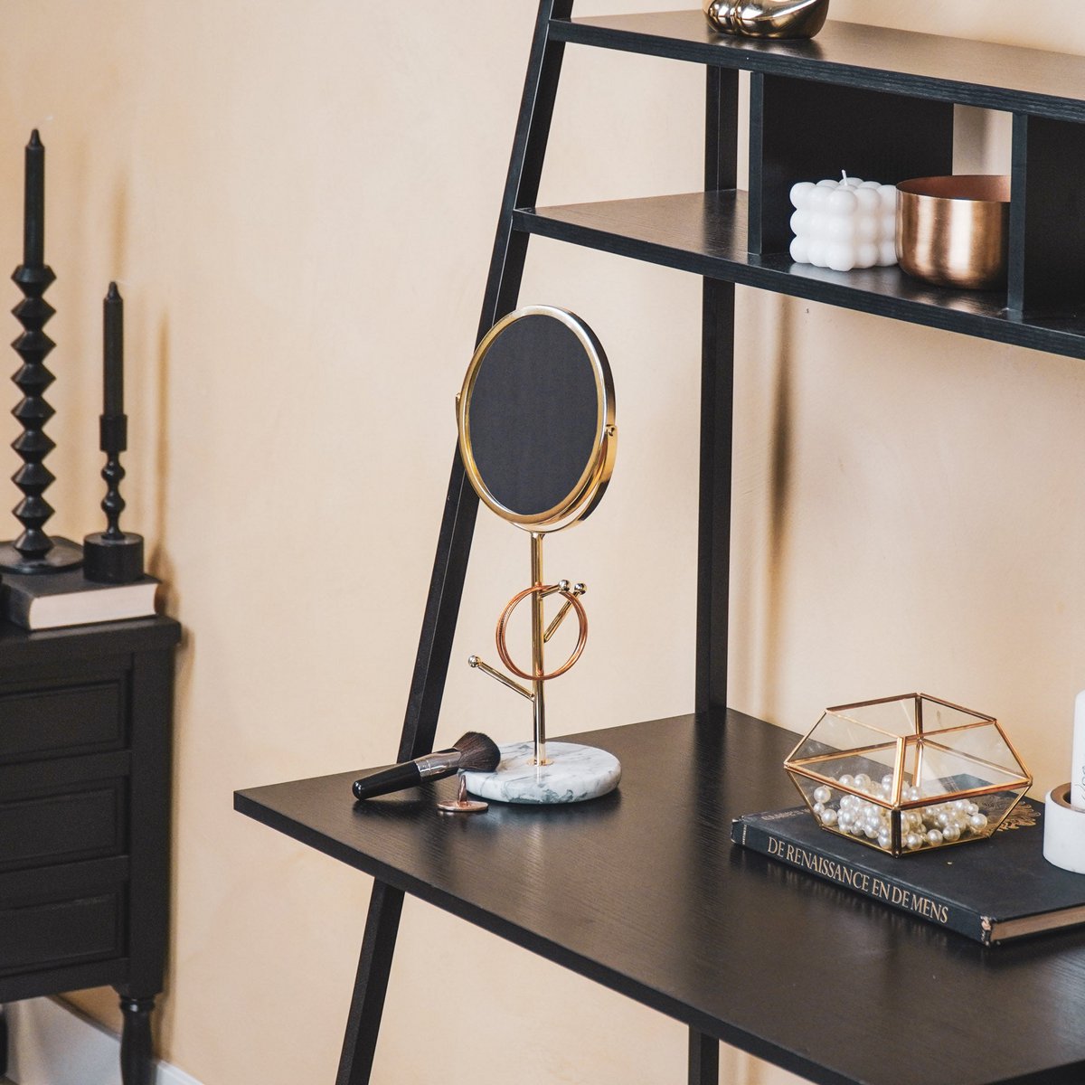 Housevitamin - Make-up spiegel 'Rene' (Goud, 37cm)