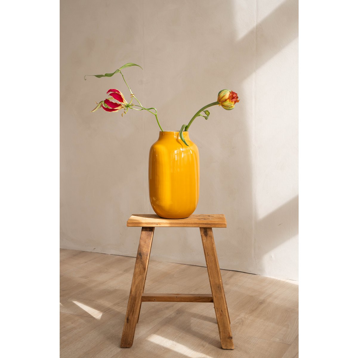 Pip Studio - Vaas Metaal Ovaal Geel 30cm