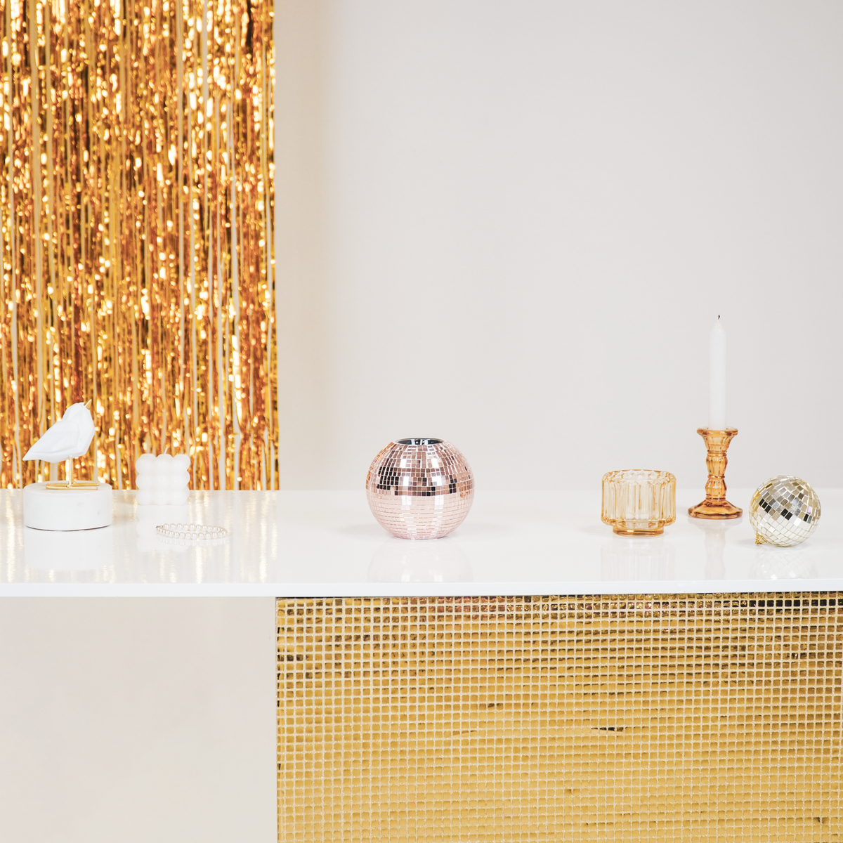 Housevitamin - Waxinelichthouder 'Disco' (Rose Goud)