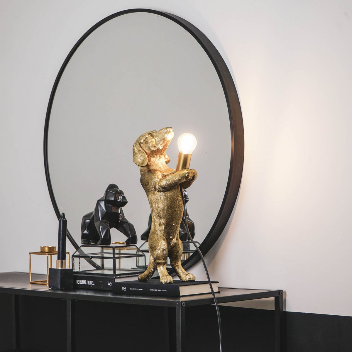 Housevitamin - Tafellamp 'Teckel' (Goud, 38cm)