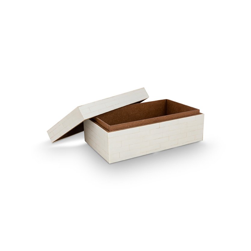 vtwonen - Opbergdoos Rechthoekig Parel Enkel Rechthoekig Streep 25x15x10cm