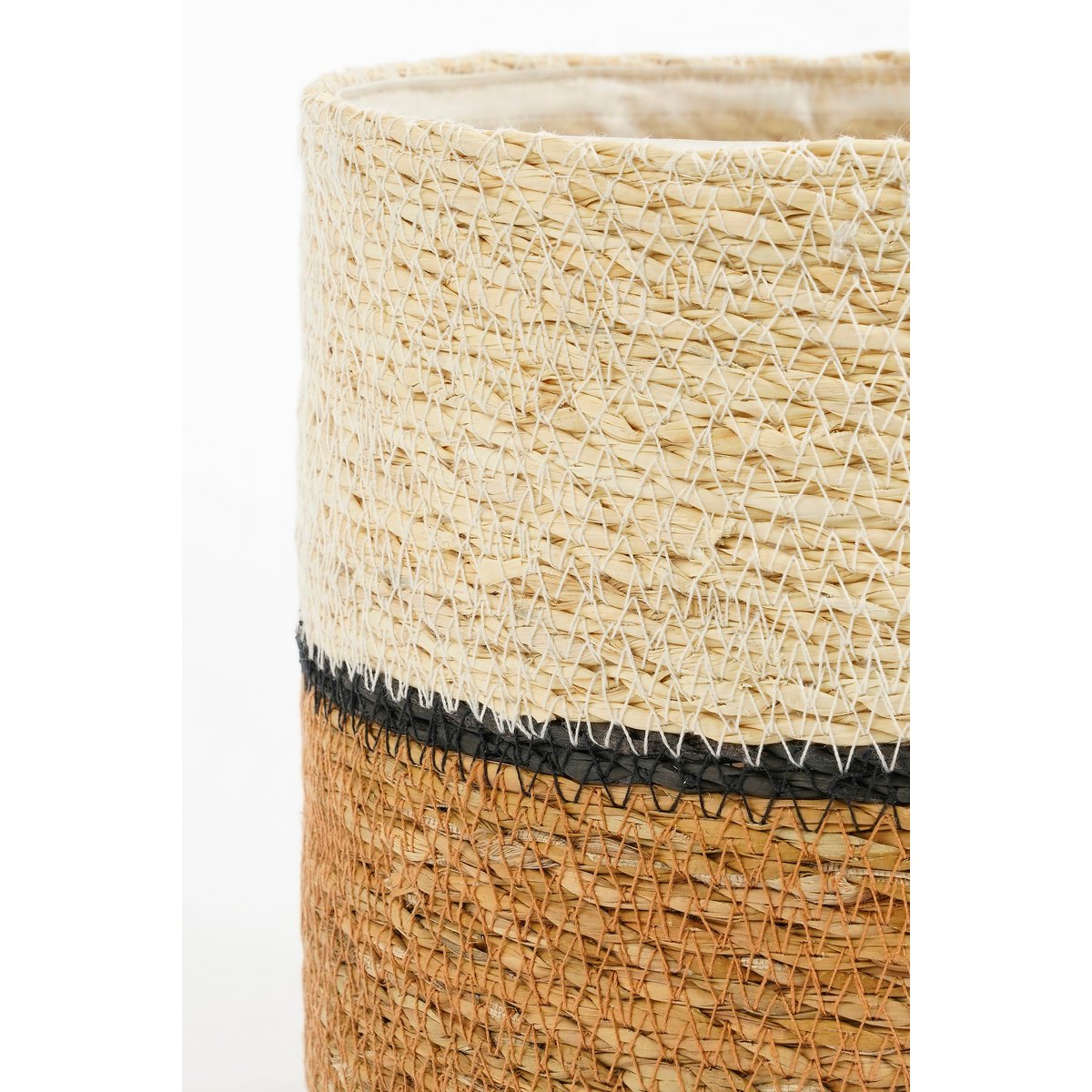 Mica Decorations - Damian Plantenmand - Set van 2 - H20 x Ø20 cm - Zeegras - Wit