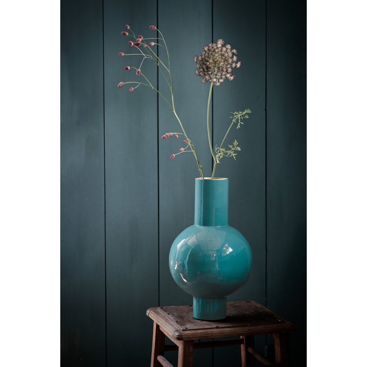 Pip Studio - Vase Metal Medium Dark Green 24x40cm