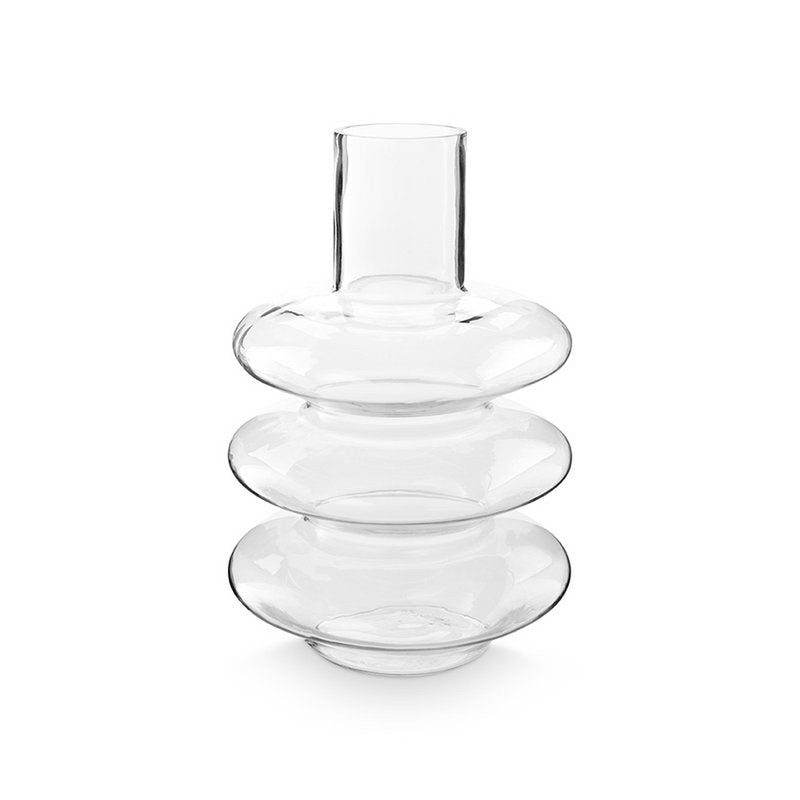 vtwonen - Vase Glass Clear Geometric 20x29cm