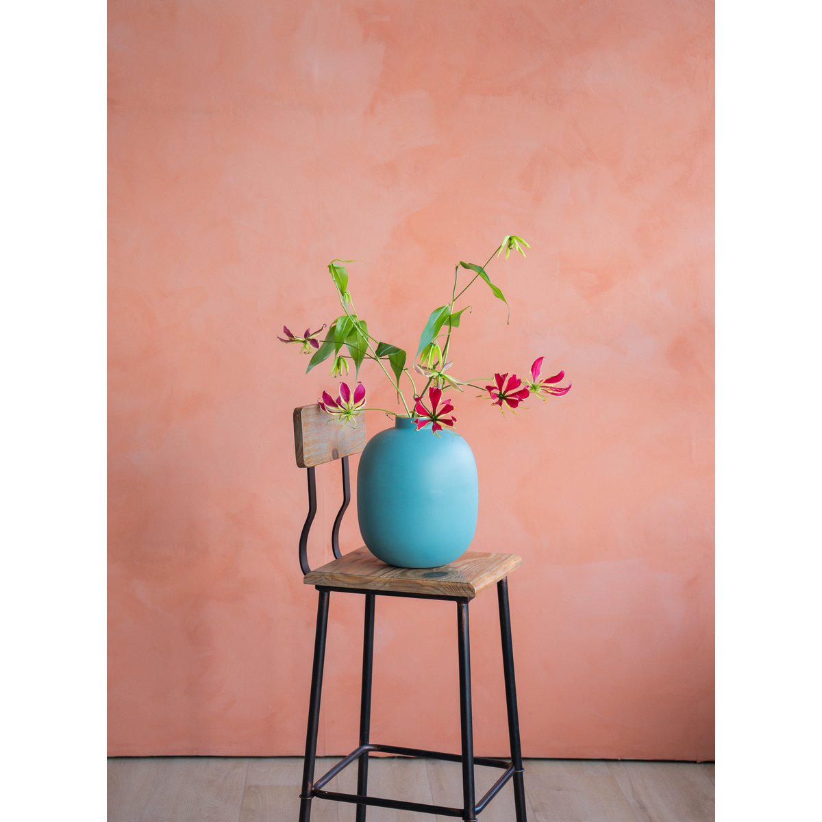 Pip Studio - Vase Metal Matt Light Blue 32cm
