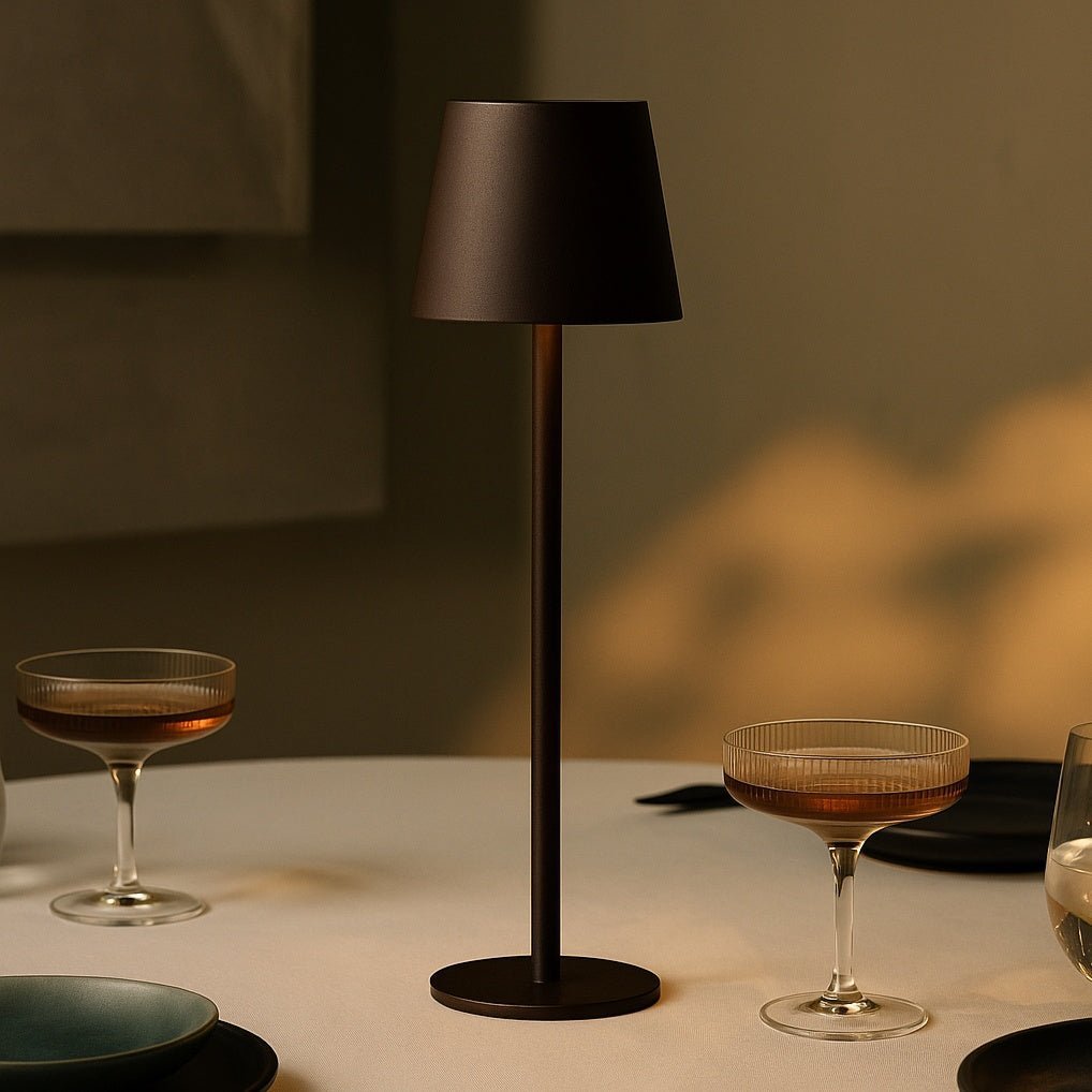 Tavellio-Amsterdam - Jasper Mocha Brown - Draadloze lamp met batterij L metaal, dimable en 3 lichtstadia