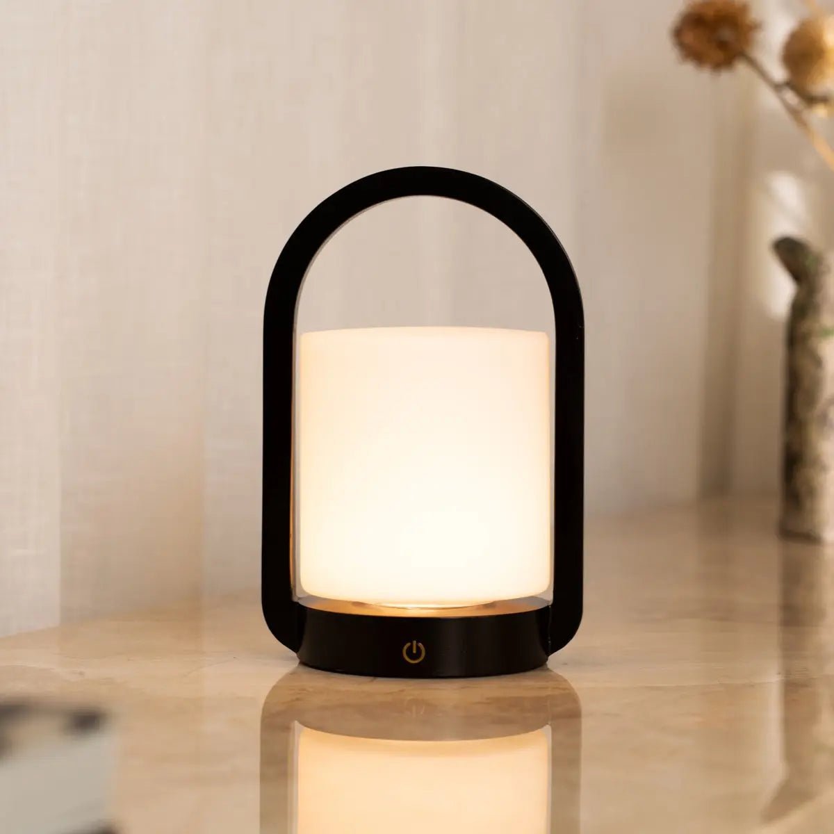 Tavellio-Amsterdam - George donkerbruine houten lamp – oplaadbaar, dimbaar en draagbaar