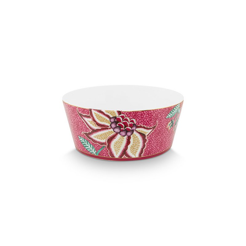 Pip Studio - Giftset Bowls 15cm & Chopsticks Oriental Flower Festival Dark Pink