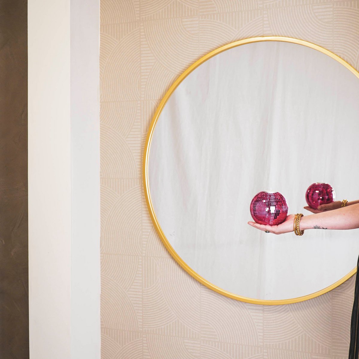 Housevitamin - Waxinelichthouder 'Disco' (Roze)