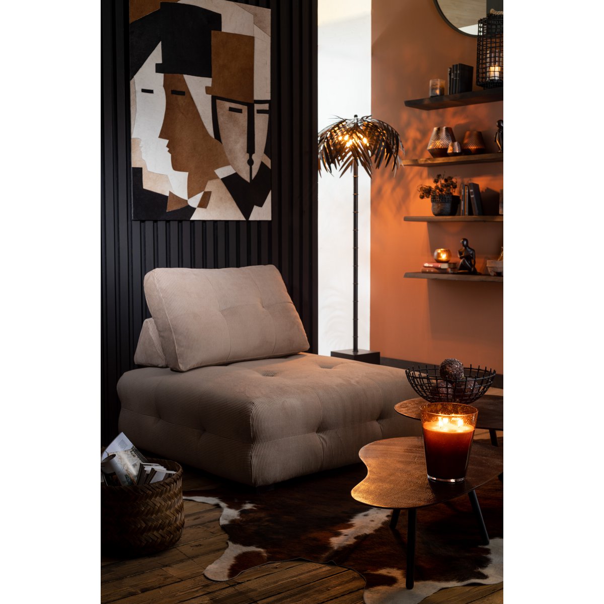 J-Line - Duftkerze Noa - Braun - L - 95U