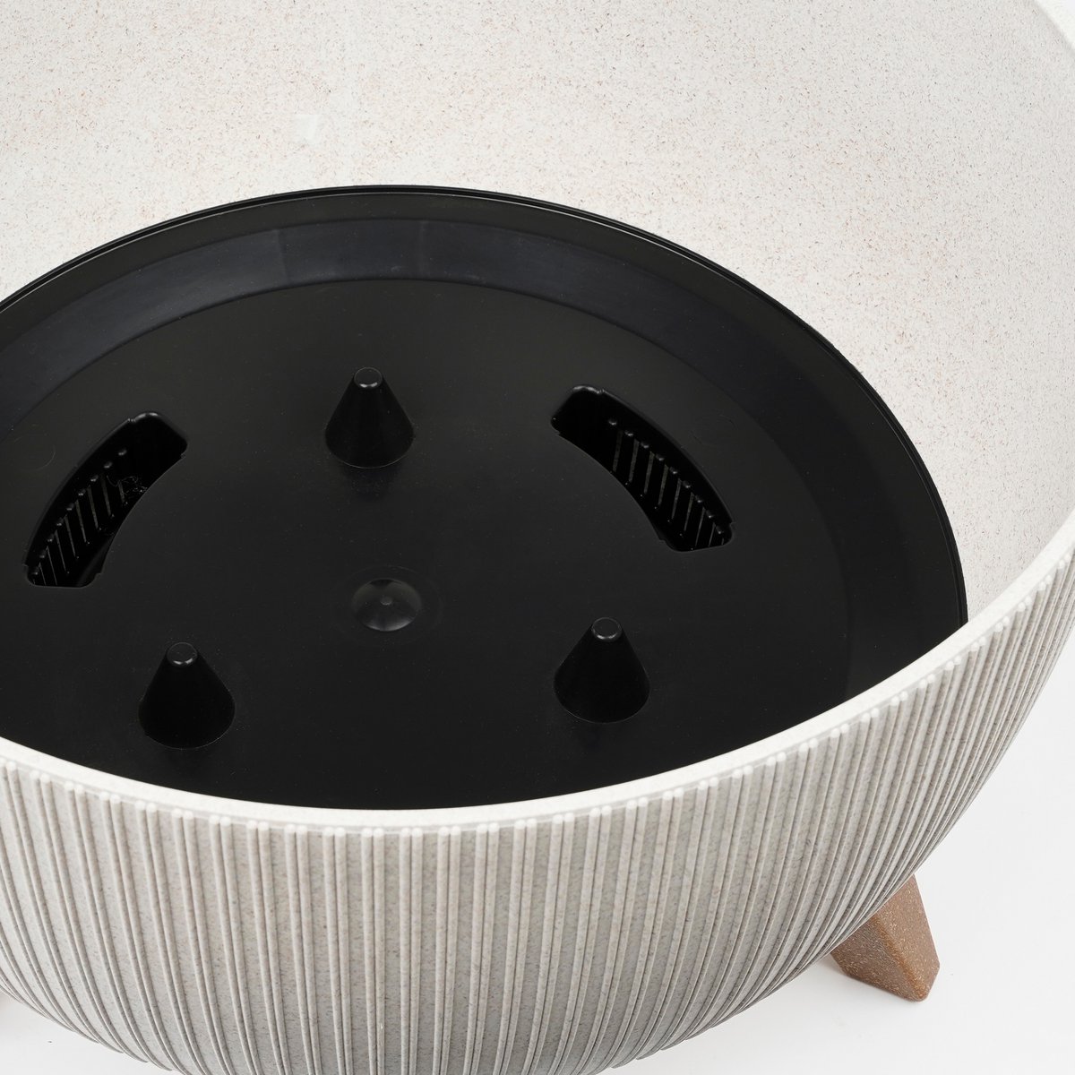 Mica Decorations - Doppio Bloempot op Poten - H22 x Ø47 cm - Polypropyleen - FSC Mix - Off White