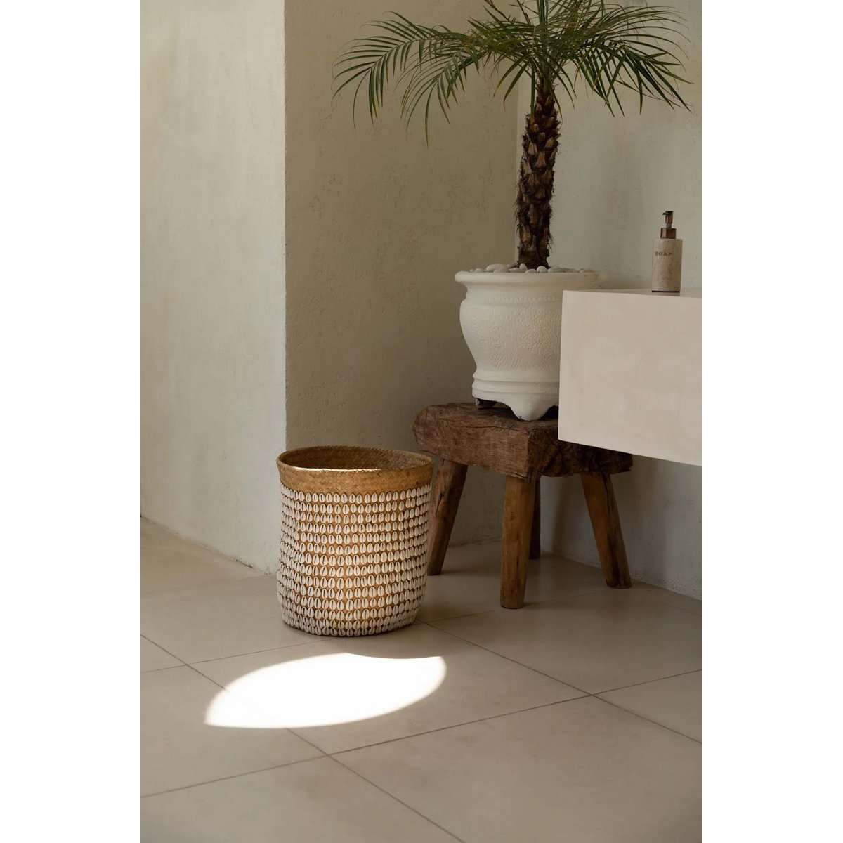 Bazar Bizar - Mand 'Pandan #1' (Naturel Wit)