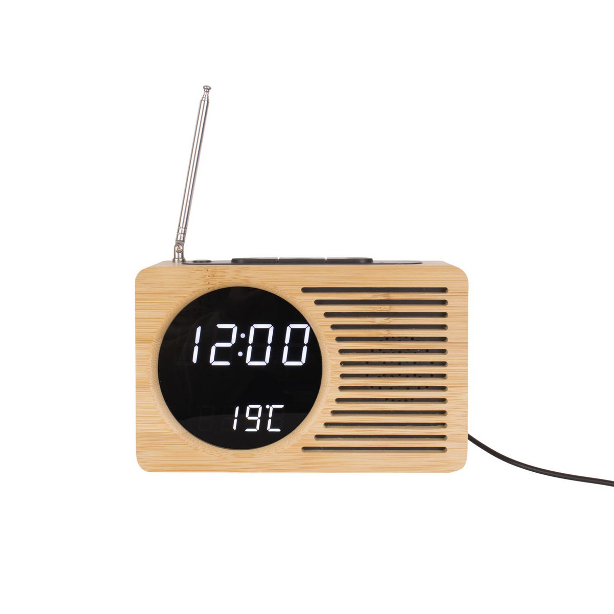 Karlsson - Wecker Retro Radio Bambus