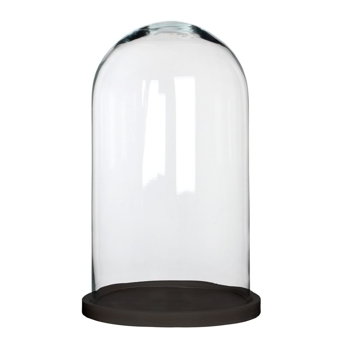 Mica Decorations - Hella Glazen Stolp - H38 x Ø23 cm - Transparant, Zwart