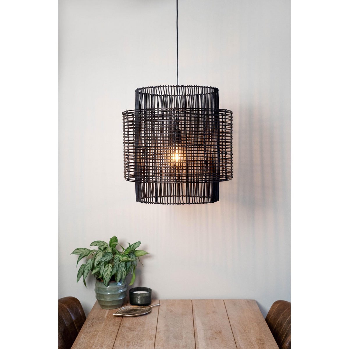 1304 Design - Hanglamp BRANDON mat zwart Ø50x50cm
