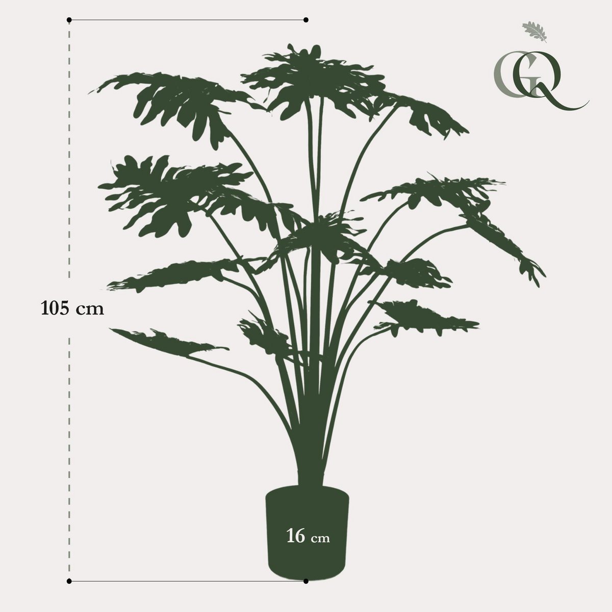 Green BoutiQ - Kunstplant - Philodendron - 105 cm