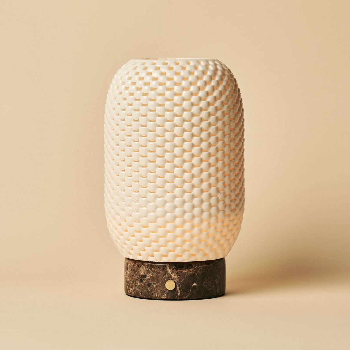 Tavellio-Amsterdam - Aurora marmeren draadloze tafellamp in 3D-geprinte porselein-oplaadbaar, dimbaar en tot 100 uur licht