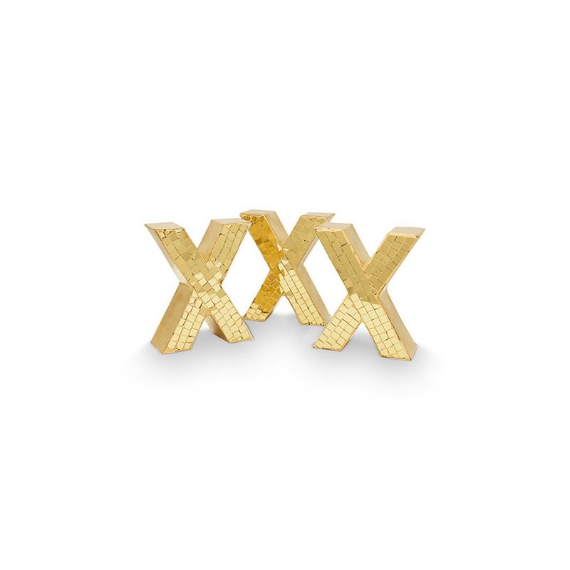 vtwonen - Decoratief figuur 'X' (Set van 3, Mosaic Gold)