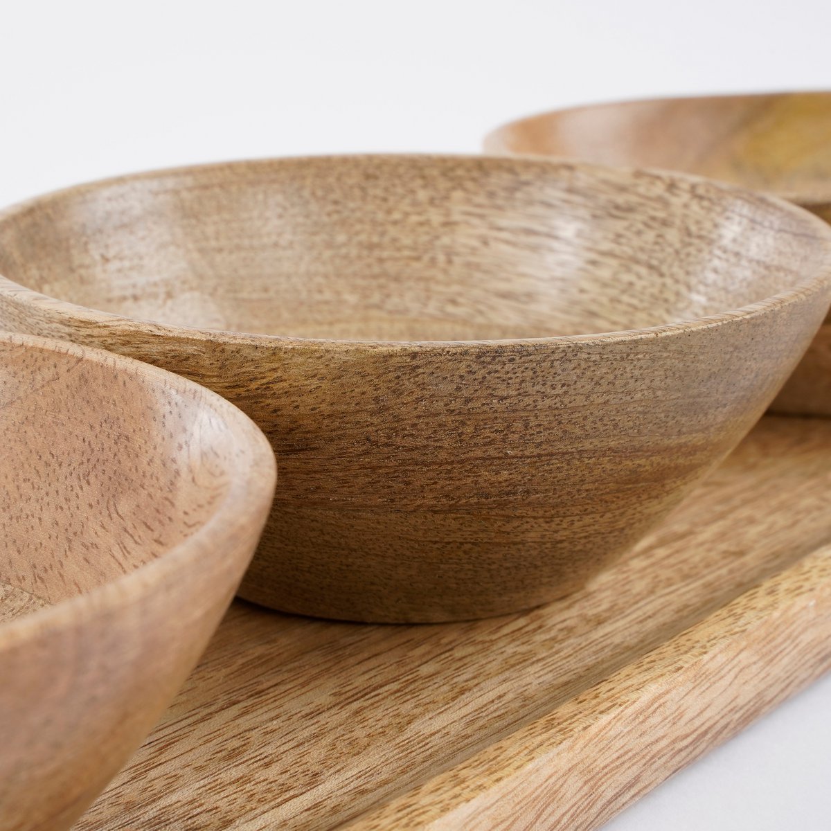 Mica Decorations - Tomar Schaaltjes en Dienblad - L35 x B12 x H5 cm - 100% FSC Mangohout - Lichtbruin