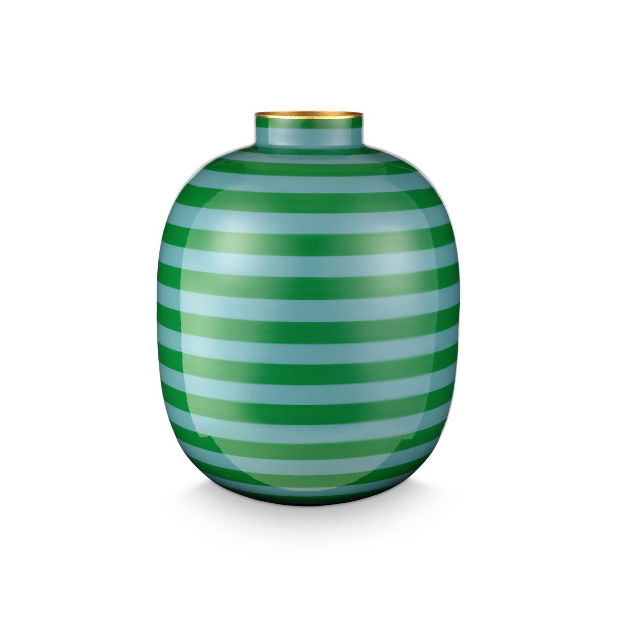 Pip Studio - Vase Metal Stripes Green 32cm