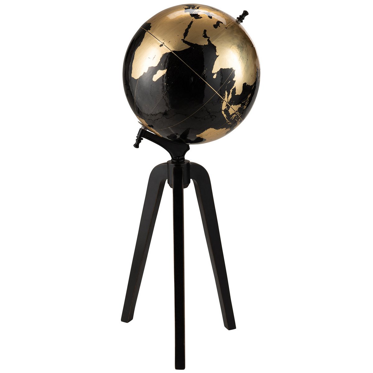 J-Line - Decoratief figuur 'Wereldbol' (Maat XL, Goud/Zwart)