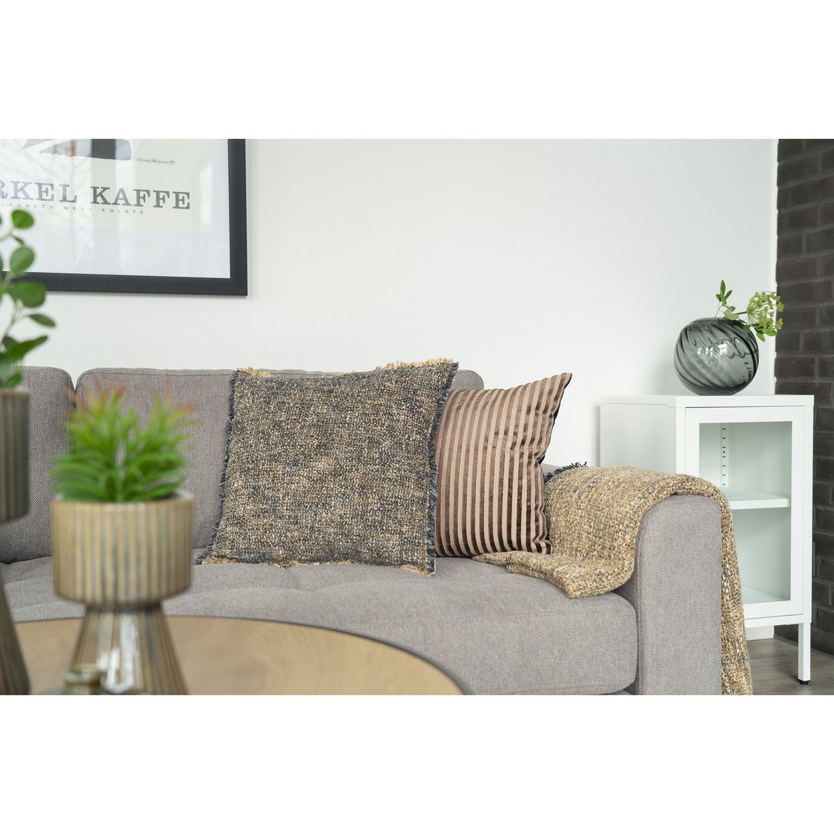 House Nordic - Ely Plaid - Plaid, blau/gelb, 130x170 cm