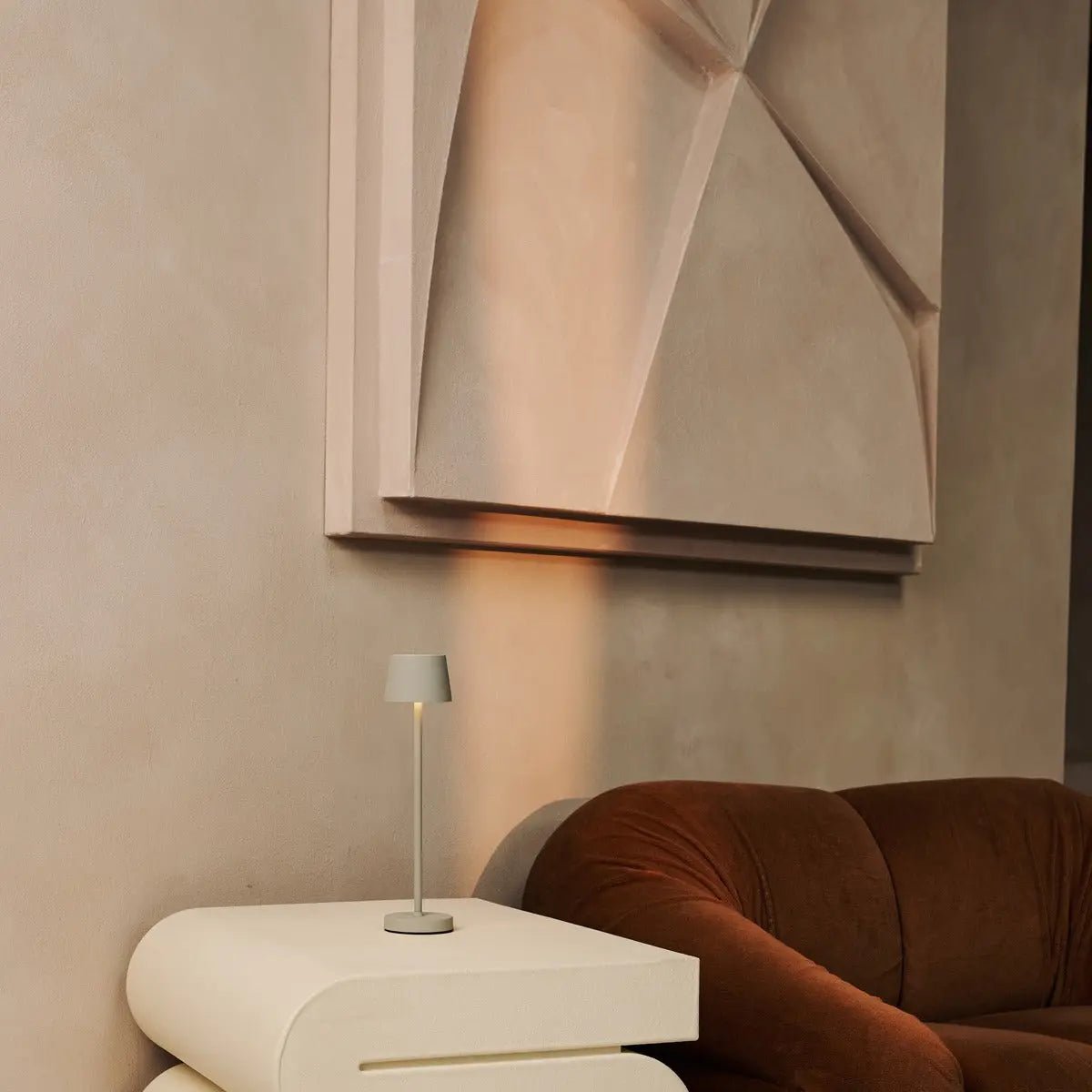 Tavellio-Amsterdam - Vondel Mini Shadow Gray Oplaadbare en draadloze lamp