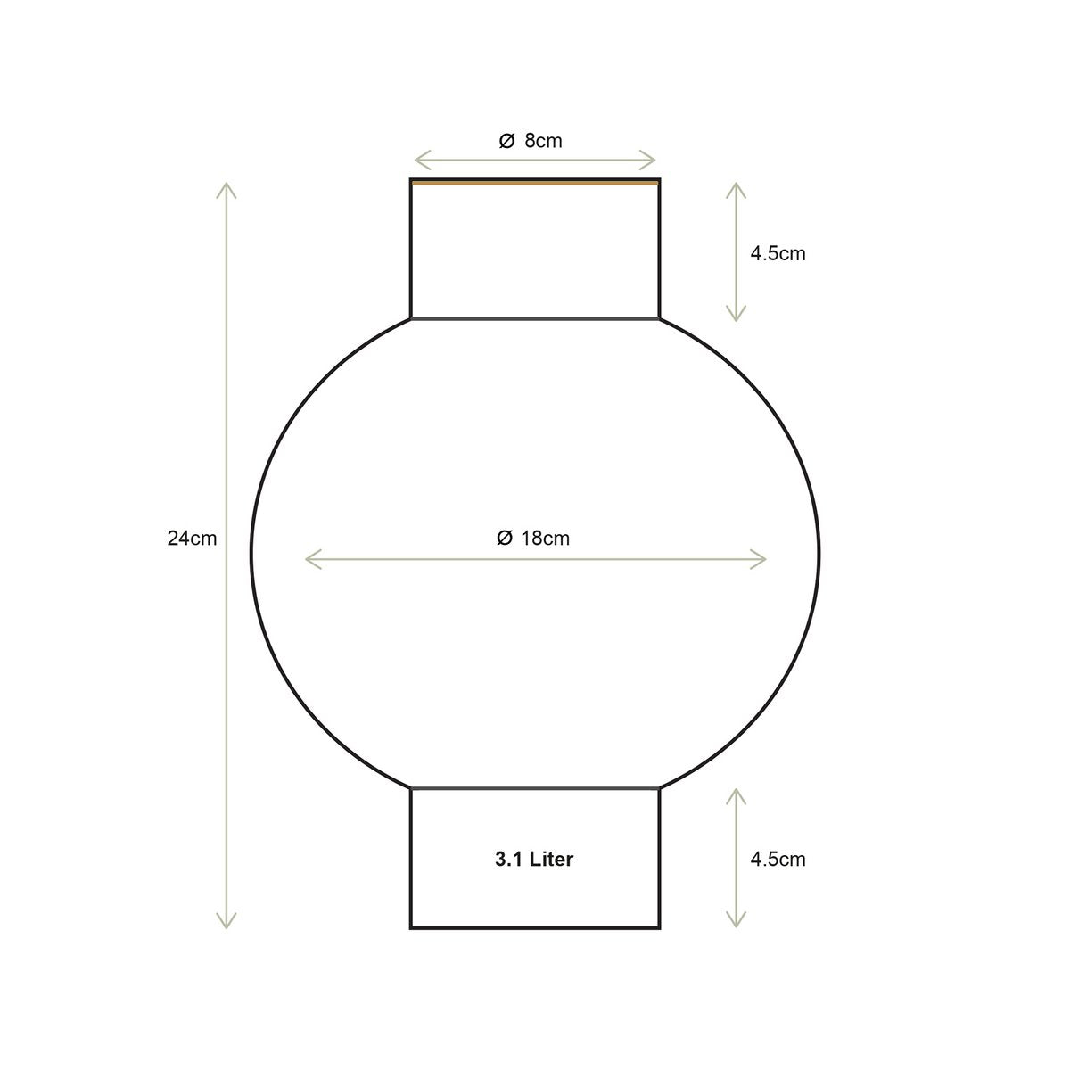 Pip Studio - Vase Metal Small Sea Green 18x24cm