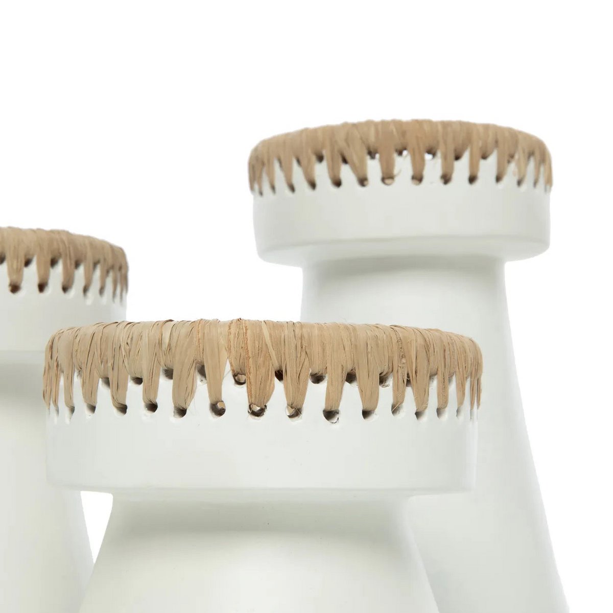 Bazar Bizar - Kaarsenhouder 'Pretty' (Wit Naturel, M)