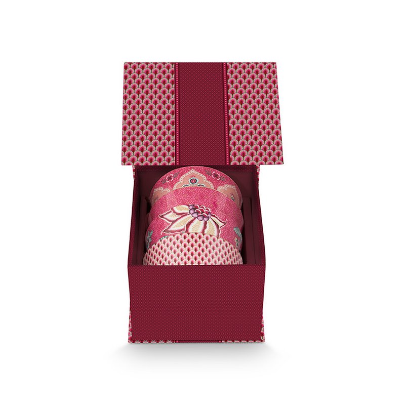 Pip Studio - Giftset Bowls Oriental Flower Festival Dark Pink 12cm
