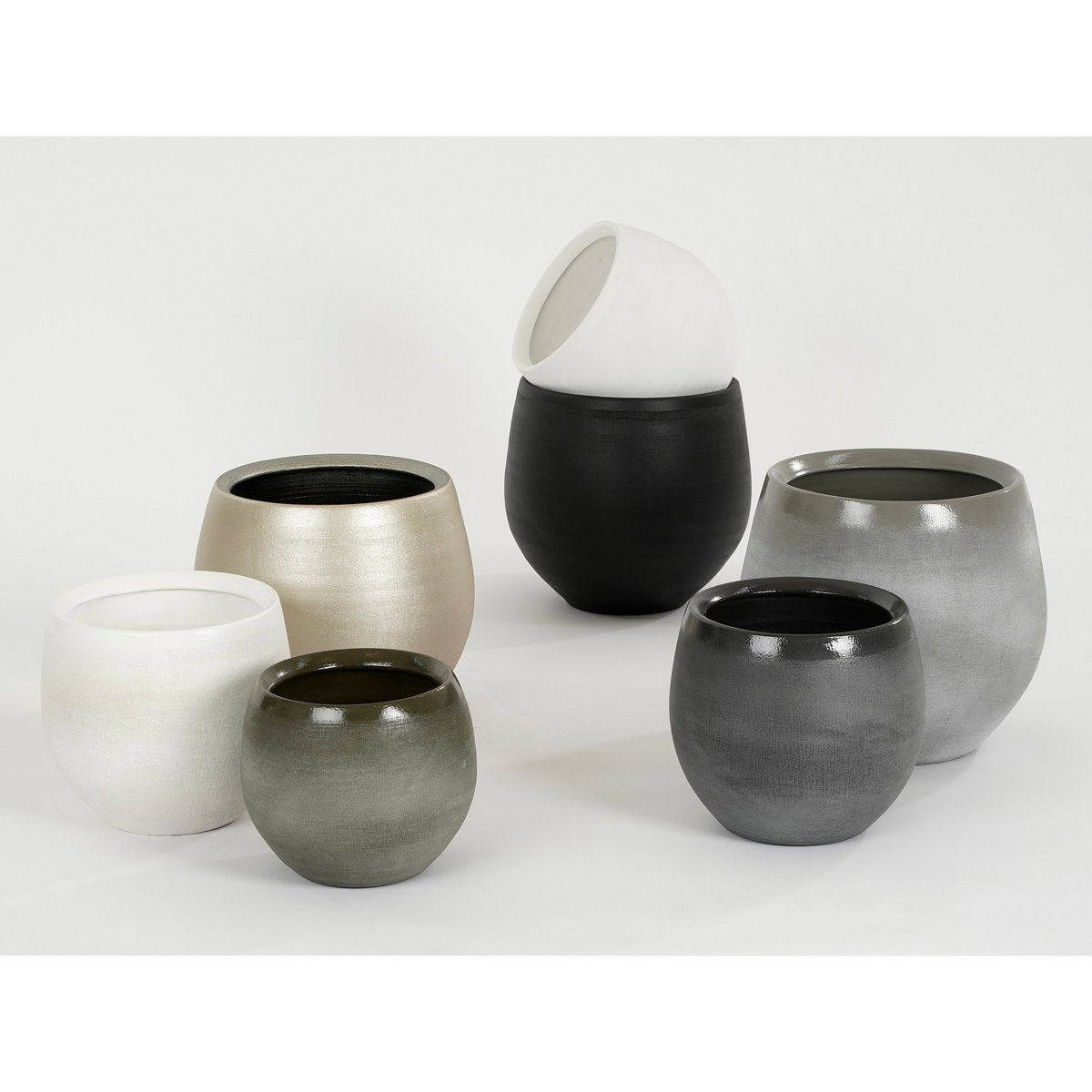 Mica Decorations - Douro Bloempot - H18 x Ø20 cm - Terracotta - Off White