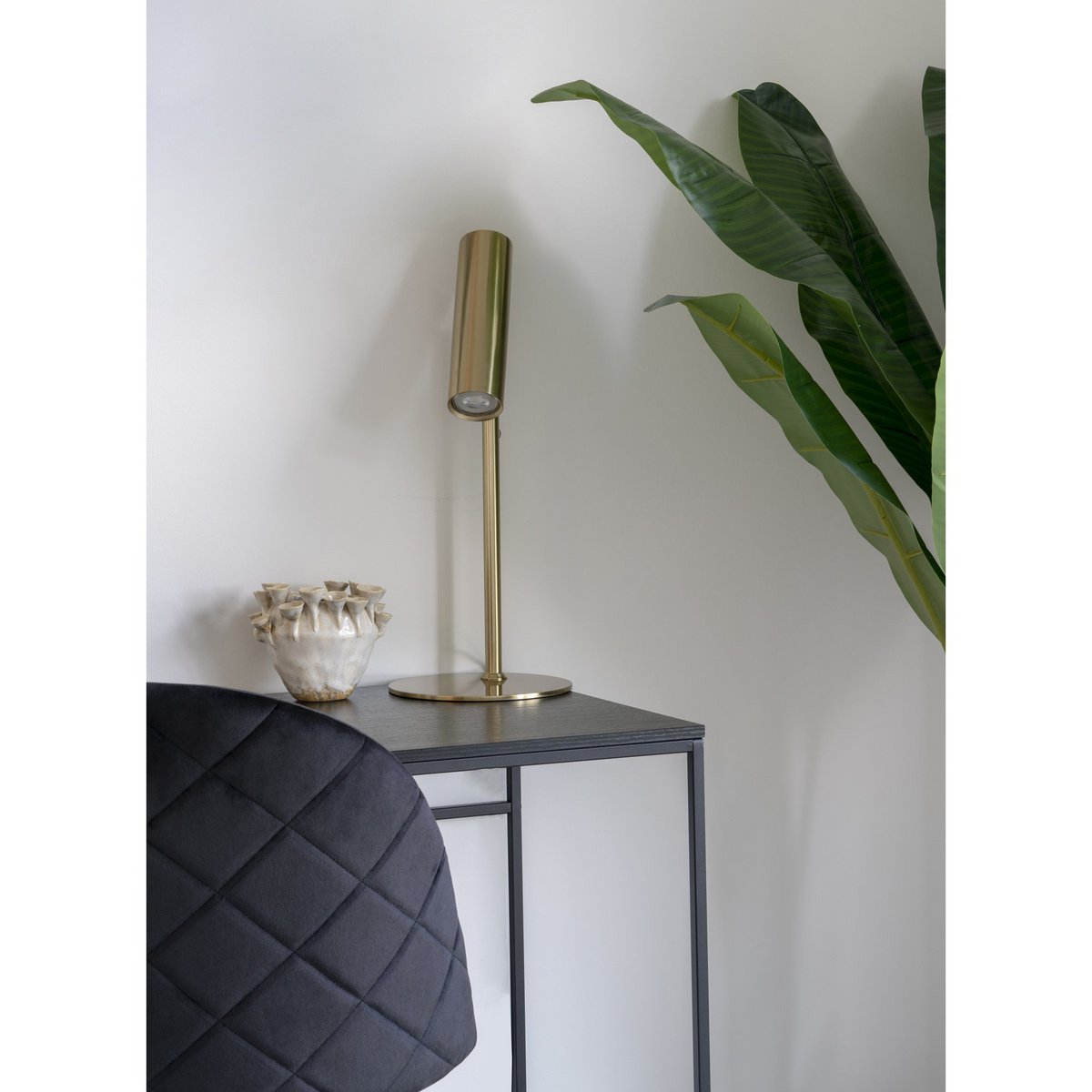 House Nordic - Geneve Office Chair - Bürostuhl aus Samt, schwarz mit schwarzen Beinen, HN1207