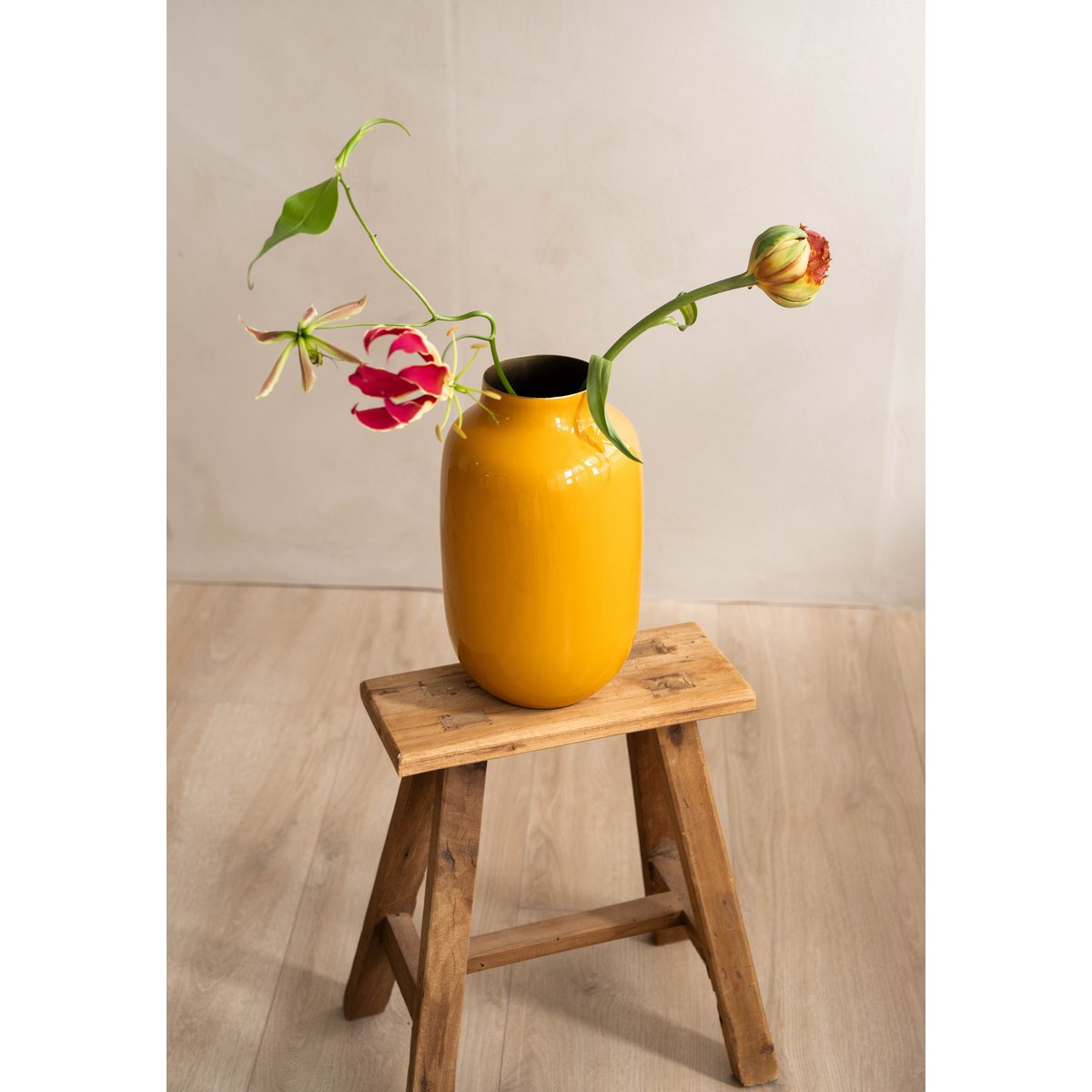 Pip Studio - Vaas Metaal Ovaal Geel 30cm