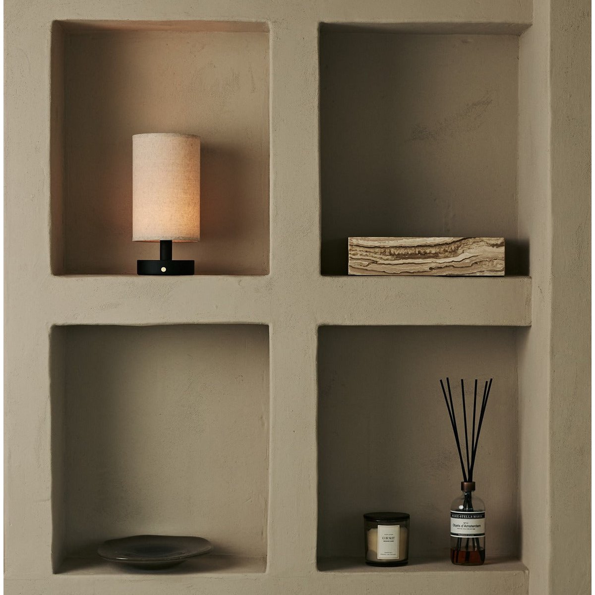 Tavellio-Amsterdam - Ben zwart houten tafellamp - Oplaadbaar en dimbaar