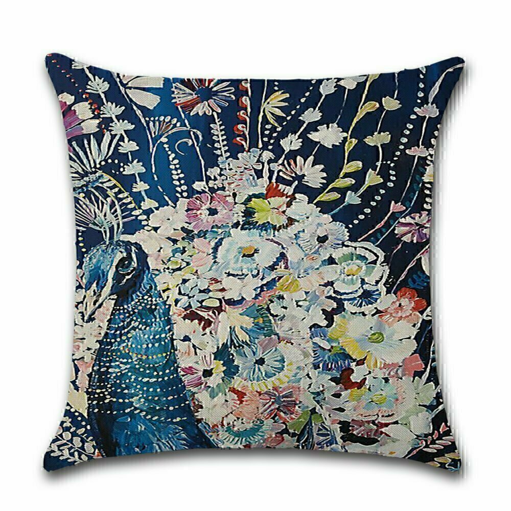 By Javy - Kussenhoes Kleurrijk - Pauw Blauw