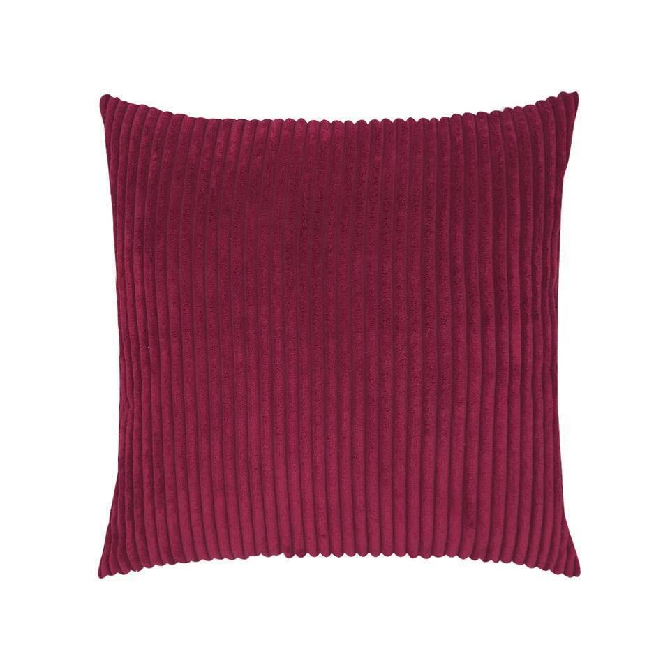 By Javy - Kussenhoes Zachte Rib - Bordeaux Rood