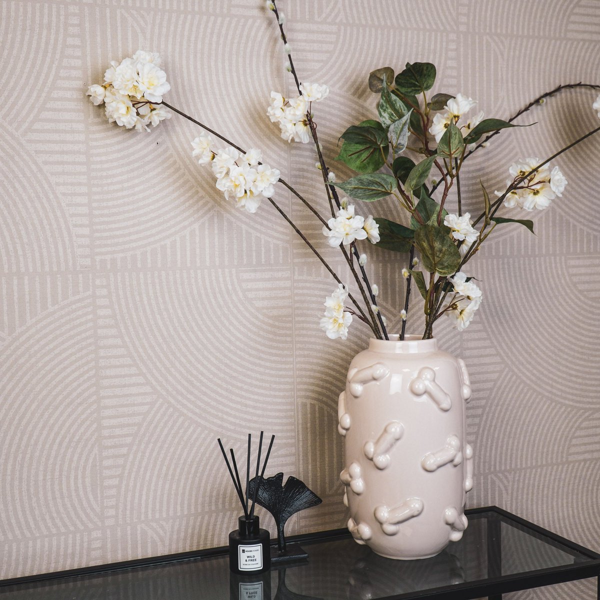 Housevitamin - Vaas - Dick - Keramiek - Beige - 17x17x27cm