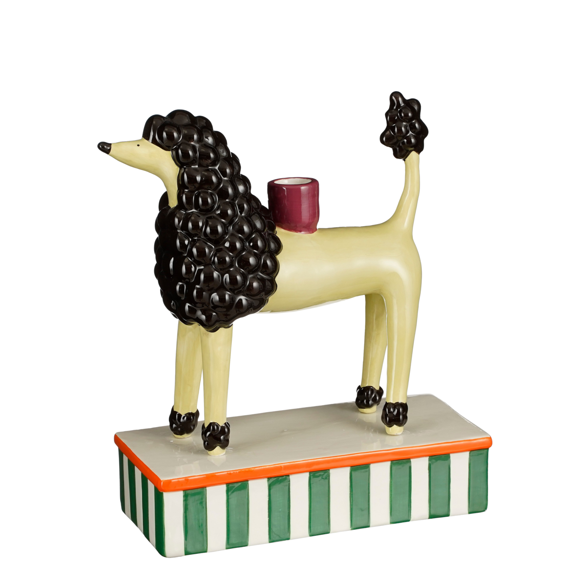 Mica Decorations – Kerzenständer Hund – L23,5 x B10,5 x H28,5 cm – Keramik – Hellgelb