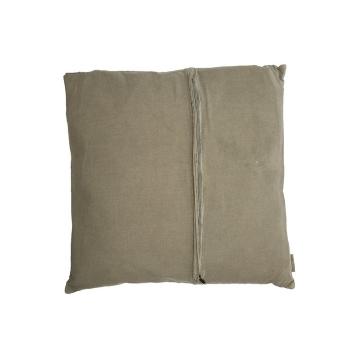 Mrs. Bloom - Katoenen sierkussen 'Jill' (50cm x 50cm, Olijfgrijs)