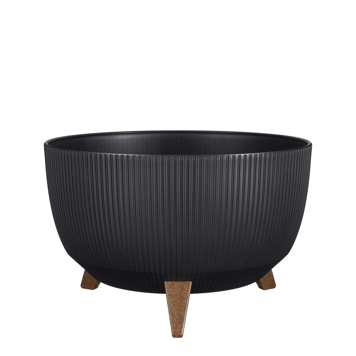 Mica Decorations - Doppio Blumentopf auf Beinen - H20,5 x Ø40 cm - Recycelter Kunststoff - FSC Mix - Schwarz