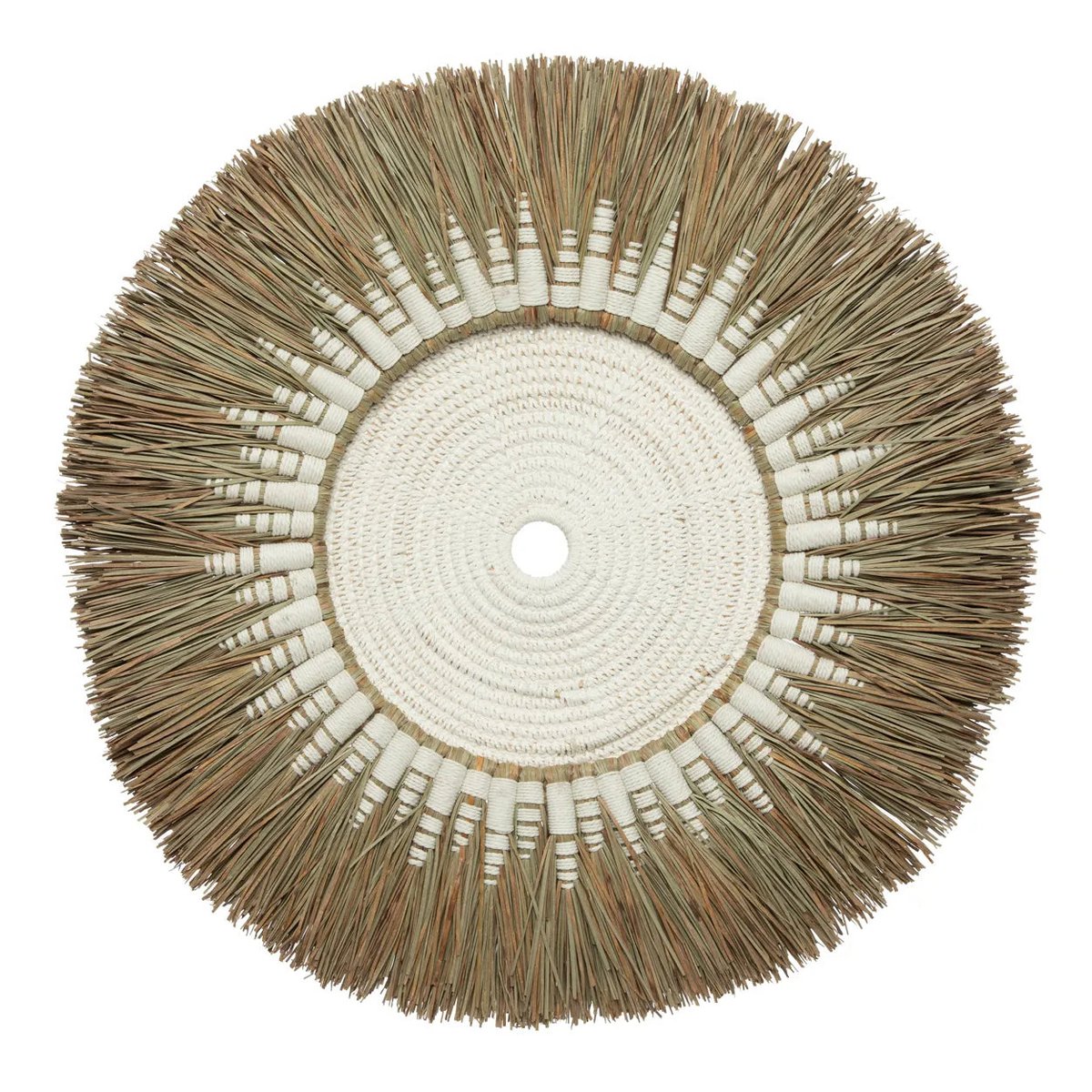 Bazar Bizar - Wanddecoratie 'Raffia Macramé' (Wit Naturel)