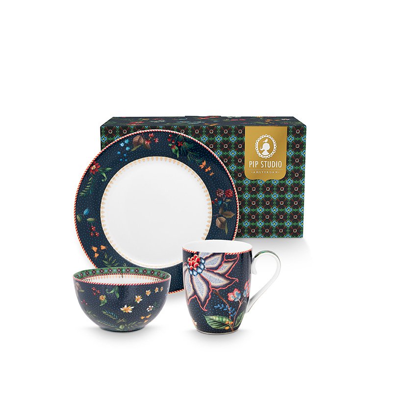 Pip Studio - Set/3 Breakfast Set Berry Blues