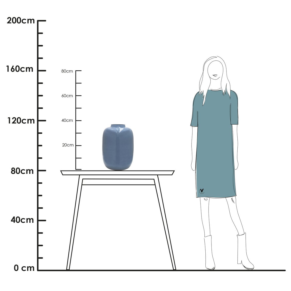 Vase the World - Vaas - Artic Light Blue -Grey