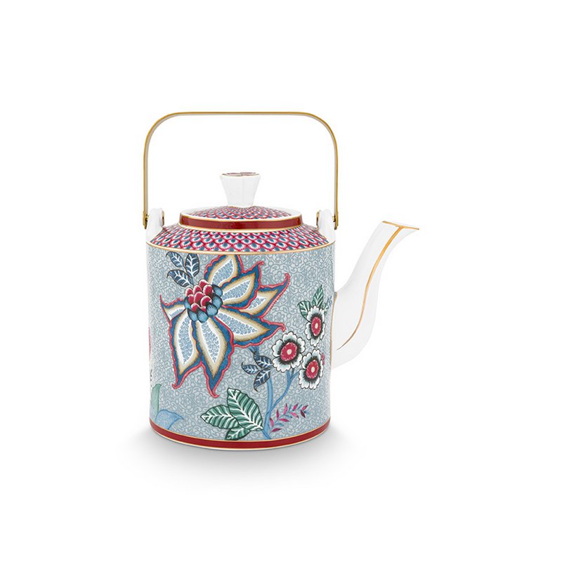 Pip Studio - Giftset Teapot Oriental Flower Festival Blue 1 ltr